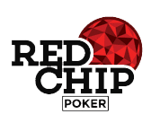 A Red Chip Poker Logo on a Transparent Background
